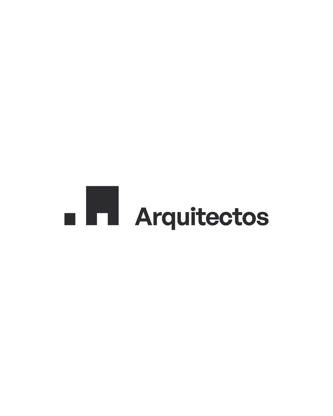 O logótipo dos AA Arquitectos a cinzento-escuro sobre branco: o símbolo de dois A e a palavra «Arquitectos».